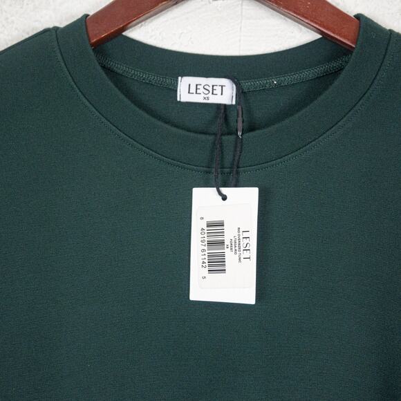 LESET $210 Rio Oversized crewneck Tunic in forest green size XS - Picture 3 of 7
